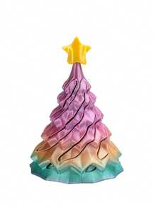 1pc 2025 New 3D Printed Spinning Christmas Tree Fidget Toy, Colorful Christmas Tree Shaped , Home Decor, Stress Relief Toy, Creative Craft, Perfect Gift For Birthday, Christmas, Halloween - Multicolor - View 18