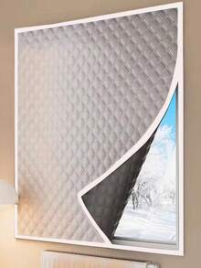Insulating Curtain Convenient Self-Adhesive Cold Insulation Window Screen Sunshade Sound Insulation Double Layer Thick Insulating Curtain Blackout Curtain