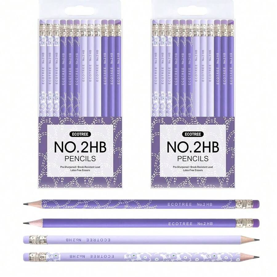 Pencils #2 Pre-Sharpened Pencils For Kids Number 2 Pencil With Erasers For School, Writing, 12 Count-271744 - Purple24COUNT - View 1