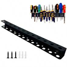 Screwdriver Holder Wall Mounted Screwdriver Pliers Organizer Garage Storage-Rack - Black - View 1