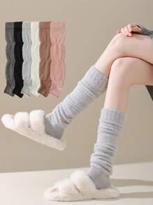 1/2/3/6 双装女士仿貂绒保暖腿套，毛绒足套腿套，秋冬季加厚多功能腿套，Y2K风格，蓬松舒适