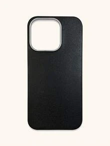 极简时尚白色、灰色、黑色仿皮纹理手机壳，防指纹、防水、防汗，超薄柔软触感，手机保护套，兼容三星 17 Pro Max、13/14/15/16/16 Plus/16 Pro Max - 黑色 - 查看 14