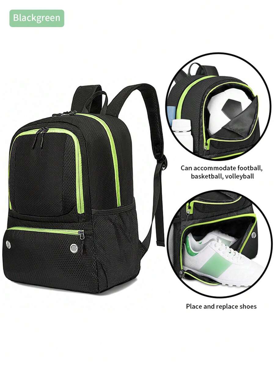 Nowa torba do koszykówki o dużej pojemności z oddzielną przegrodą na piłki, wielofunkcyjny plecak studencki, torba do ćwiczeń na świeżym powietrzu, przenośna torba piłkarska z oddzielną przegrodą na buty (na sezon powrotu do szkoły)