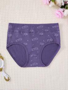 5 Peças Calcinhas de Cintura Alta Estampadas, Elegantes e Confortáveis, Plus Size