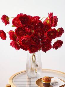 1/3/6 Stücke künstliche Seidenblumen 5-Kopf Lotus Faux Langstiel Pfingstrosen für Hochzeit, Feier, Zeremonie Dekoration, DIY Blumenarrangements, Wohnzimmer, Schlafzimmer, Esszimmer Dekoration