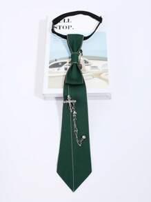 1 Stück Vintage Strass-besetzte Sterne, Mond, Sternenlicht/Kreuz abnehmbare Schleife, einfarbige leicht zu tragende Krawatte, geeignet für Lässig, Business, täglichen Gebrauch