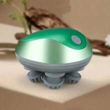 4-Head Silicone Scalp Massager, USB Rechargeable Handheld Multi-Function Head Kneading Massage Device