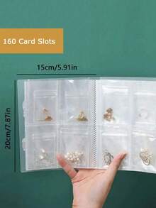 [كتاب مجوهرات محمول] كتاب تخزين مجوهرات محمول بشبكة 160 خلية شفافة | ألبوم بأقسام متعددة من البلاستيك للأقراط والخواتم والقلائد - تخزين مضغوط للسفر والمنزل، تخزين المجوهرات، لف المجوهرات مع إغلاق آمن بأزرار، ضروريات السفر، اكسسوارات السفر، حقائب السفر، عودة إلى المدرسة، لوازم المدرسة، صندوق مجوهرات (بدون كيس سحاب)