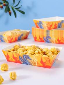10/24pcs Blue Flame Dragon Food Boxes, Fries Boxes, Popcorn Boxes, Popcorn Boxes, Birthday Party Decor And Movie Night Snack Boxes, Suitable For Lunch Box, Bakery Bread, Burger Restaurant - Multicolor - View 1