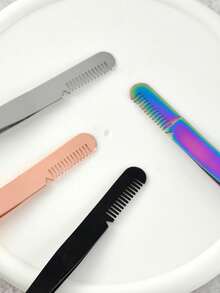 1/2 piezas Pinzas para cejas con escamas de pescado de acero inoxidable, herramienta de arreglo de cejas de precisión, herramienta para extensiones de pestañas, adecuada para accesorios de maquillaje de mujer