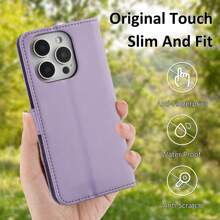 1 件带卡槽的皮革钱包手机壳，适用于 17 Pro Max / Galaxy A56，简约时尚