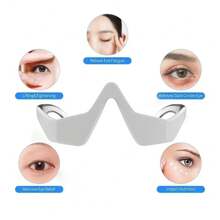 RevitalEyes 微电流眼部及面部 LED 红光理疗按摩器，先进的眼部焕活护理，减少皱纹，缓解眼疲劳和黑眼圈，放松疲惫的双眼，焕发活力，90mAh 电池容量 - 白色 - 查看 3