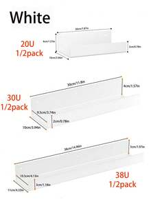 Acrylic Floating Shelves - 2 Packs Organizer Wall Rack For Bathroom, Bedroom Or Kitchen - Easily Installs With Adhesive (No Drilling Required) Or Screws (Drilling Required) - Modern Shelving - Multicolor - View 10