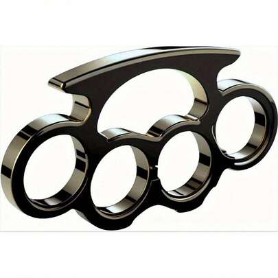 1 件 2D FLAT 'N Metallic Steel Knuckle Duster' 复古墙饰，铁艺，预钻孔，方便悬挂，多用途装饰牌匾和标志，英文文字，家居装饰