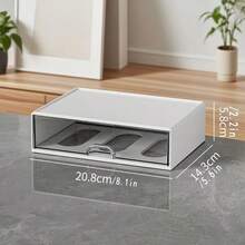 1件桌面笔筒简约抽屉笔杯多功能文具收纳盒大容量办公收纳盒 - 白色 - 查看 9