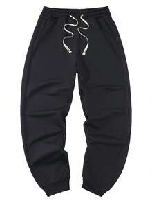 3pcs Men's Solid Color Casual Sweatpants, Elastic Waist Drawstring Pants For Workout, Running, Travel, Plus Size - Multicolor - View 2