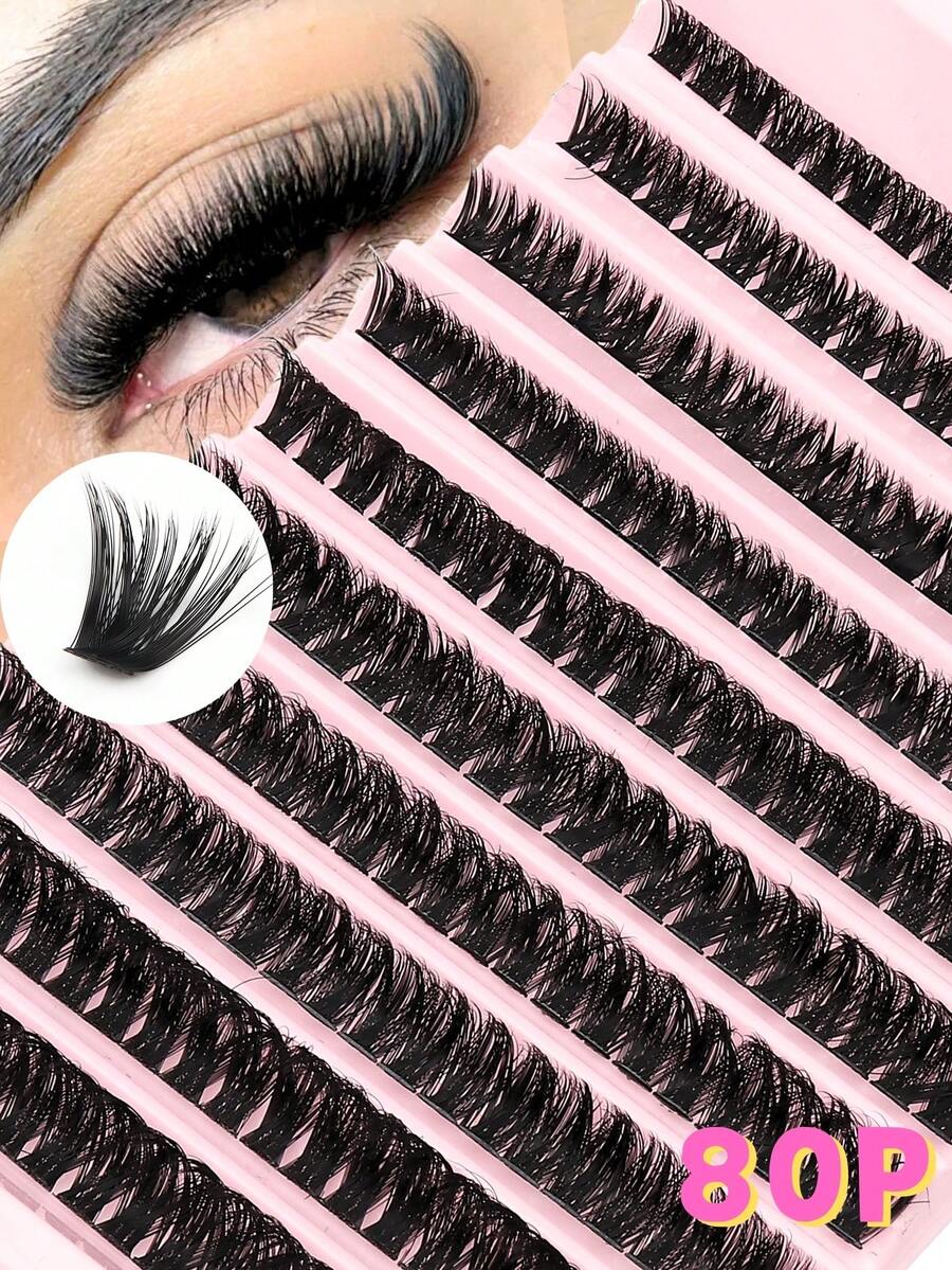 200PCS DIY Eyelash Extensions, D Curl Clusters Lashes,6-15mm Wispy Individual Eyelashes Extensions ,Natural Length,Wispy Thick Cluster Lashe,Thick And Voluminous,Segmented Eyelash ,DIY At Home - D - 查看 1