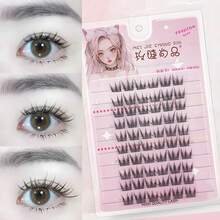 Ciglia finte Ondine da 60/100/120 ciuffetti, senza colla, non rimovibili, con steli sottili, ciglia segmentate simulate, ciglia morbide a più segmenti di grande capacità, ciglia finte a singolo ciuffetto per principianti