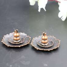 Mittelgroßer Lotus Sanbaoxiang Räucherständer aus Legierung, Zen-Stil Räucherhalter, buddhistisches Zubehör, Heimdekoration für Meditation, kreatives religiöses Geschenk, für den grenzüberschreitenden Handel