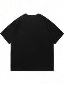 Camiseta unisex. Para hombres. Manga corta. Camisa de manga corta. Ropa de primavera. Ropa de verano. Prenda de vestir. Prenda superior. Ancha. Silueta. Diseño con estampado. Regalo - Negro - Ver 6