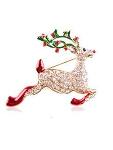 1pc Fashion Rhinestone Christmas Tree Brooch Suitable For Christmas Wear , Suitable For Daily Wear , Suitable For All Seasons, Halloween Party, Christmas Party Decoration, Suitable As Holiday, Birthday, Party, Christmas Gift - Multicolor - View 7