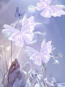 1 Stück Seide Garn künstlicher Schmetterling Hochzeitsdekoration Hochzeitsfeier Outdoor Feiertag Dekoration Anzeige Riesiger Gaze Fake Schmetterling