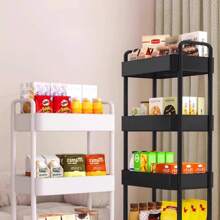 1pc Multi-Tier Rolling Cart Storage Rack, Bathroom Kitchen Bedroom Bedside Organizer Shelf For Groceries Vegetables Snacks