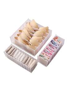 1 قطعة/3 قطع حقيبة تخزين قماشية، حقيبة تخزين ملابس داخلية وسراويل وملابس مريحة للاستخدام المنزلي، أقسام تخزين في الأدراج، صندوق تخزين الجينز، أساسيات غرفة السكن، منظم ملابس وتخزين في خزانة غرفة النوم