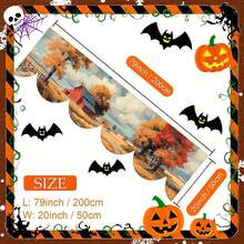 1 pieza/72 piezas Cubierta para repisa de chimenea y camino de mesa - Extra largo 79x20 pulgadas Decoración de granja de otoño con graneros rojos, follaje de otoño en naranja/rojo/amarillo - Chal resistente de poliéster para chimenea para Acción de Gracias, Festival de la Cosecha, Sala de estar, Decoración del hogar de temporada - Multicolor-04 - Ver 8