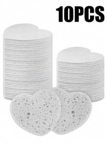 10/20/30/50 Stücke herzförmige komprimierte Gesichts-Reinigungsschwämme, für die Gesichtsreinigung, Massage, Peeling, Gesichtsmaske, Make-up-Entfernung - ultra-weicher exfolierender Make-up-Entferner für tiefe Reinigung, parfümfrei, unisex, Reise-Hautpflege-Grundbedarf, Herzdesign, sanftes Scrub-Material