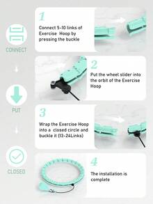 JLoibao 47 英寸/120 厘米成人减肥运动呼啦圈，适合女性和初学者，配有 24 个可拆卸链环和一个 DIY 空心球。