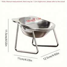 1pc Bowl / 1pc Bowl+1pc Stand, Ergonomic Raised Feeding Dish For Cats & Small Dogs - Durable Metal Food & Water Basin For Hardwood Floors - 15° Angle Design For Joint Health & Comfort - Detachable, Easy To Clean, Stylish Look - Perfect For Cat Food & Water