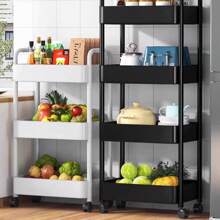 1pc Multi-Tier Rolling Cart Storage Rack, Bathroom Kitchen Bedroom Bedside Organizer Shelf For Groceries Vegetables Snacks