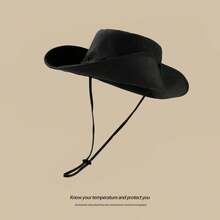 قبعة شمس صيفية قابلة للتنفس بطراز رجعي، قبعة حفلات، قبعة كاوبوي غربية بحماية من الأشعة فوق البنفسجية - ذات حافة واسعة، خيط قابل للتعديل، خفيفة الوزن ومرنة، مناسبة للتنزه والشاطئ والأنشطة الخارجية، قبعة شاطئ للحفلات