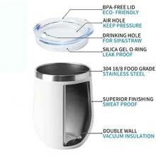 Kit With 10 360ML Stainless Steel Thermal Cups With Acrylic Lid In Various Colors Cup-585 - 妮妮 360毫升 - 查看 5