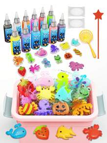 Children's HandmadeWater Water Baby Set,Magic Water ,23/30/32pcs DIY Magic Water Toy, Cultivate Children's Hands-OnAbility And Scientific Literacy, Girls' Game,Perfect Gift For Boys And Girls Aged 3+ Suitable For Summer Playtime With FriendsAnd Family,Back To School - Multicolor - View 6