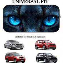 Stylish Cat Eye Car Windshield Sun Visor, Unique Design, Fashionable And Fun Sunshade, Easy To Install, Suitable For All Vehicle Models, With Heat Insulation And Privacy Protection Function, Keeps Your Car Cool, Foldable For Easy Storage