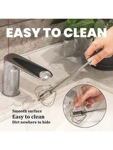 1pc Manual Stainless Steel Milk Frother, Semi-Automatic Egg Beater, Batter Mixer, Kitchen Tool For Stirring, Whipping, Blending, Mixing, Commercial Food Processing Equipment, Household Kitchen Accessory, Convenient Breakfast Supplies, Family Dinner Supplies, Party Supplies