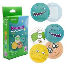 (1 Caja) Notas adhesivas con formas múltiples de PE, Curitas con diferentes patrones de dibujos animados, Vendajes de primeros auxilios, Yeso, Artículos esenciales para el hogar, viajes, campamentos, picnics, escalada y exploración, Curitas, Vendaje desechable, Pegatinas con cara de fantasma divertida