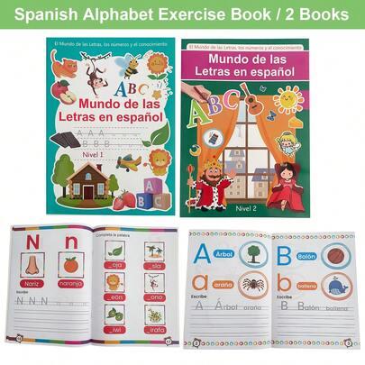 Spanish Letter ABC Learning Handwriting Workbook For Kids, Spanish Alphabet Tracing Workbook, Children's Spanish Alphabet Learning Assistance Tool, Ho