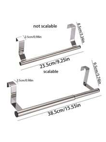 1pc Space-Saving Stainless Steel Over-The-Door Towel Rack - Easy To Install, Rust-Resistant Bathroom And Kitchen Towel Bar - Multicolor - View 9