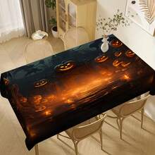 1/20 szt. obrusów z motywem Halloween, obrus z motywem dyni w stylu Horror, trwały, prostokątny obrus z poliestru, antypoślizgowy, do kuchni rodzinnych, na balkony i tarasy, dekoracja na imprezę Halloween - Wielokolorowe - Zobacz 4