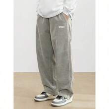 Men's Solid Color Casual Everyday Trousers Men's Streetwear Pants, Boy Friend Gifts, Back To School - 淺灰色 - 查看 1
