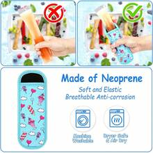 JANYUN 8 Pack Popsicle Holder For Kids, Cute Cartoon Dinosaur Shark Ice Pop Sleeves Reusable Washable Freeze Pop Holders Bags Neoprene Insulator Popsicle Sleeves