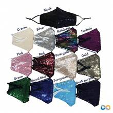 Bling Face Mask, Fashion Washable Sparkly Sequin Face Mask, Cotton Face Mask