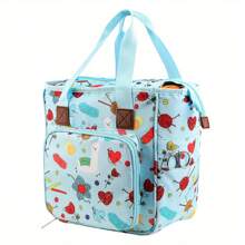 1pc Crochet Yarn Storage Bag, Portable Shoulder Handbag For Sewing Tools, Various Printed Patterns Available, Suitable For Storing Yarn, Crochet Hooks, DIY Accessories, Great Gift For Wife, Mother, Children