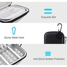 Lacdo Estuche de transporte para disco duro para Portable One Expansion Backup Plus Slim Game Drive Disco duro externo portátil 1TB 2TB 4TB 5TB USB 3.0 2.5 pulgadas Bolsa de viaje a prueba de golpes HDD, negro - Negro - Ver 5