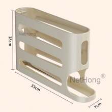 NetHong New 4 Tier Egg Storage Shelf Refrigerator Auto Rolling Egg Holder Speace Saving Kitchen Desktop Storage Rack UK - Beige - View 6