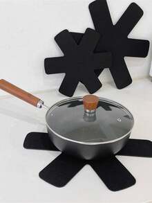 Juego de 3 piezas de protectores antideslizantes para sartenes con tela no tejida resistente al calor y estampado para utensilios de cocina, almohadilla resistente al calor