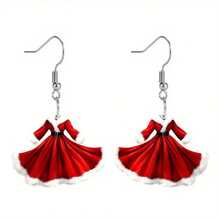 1 Pair Acrylic Christmas Princess Earrings - Perfect Holiday Gift, Suitable For Her, Cute Vacation Style